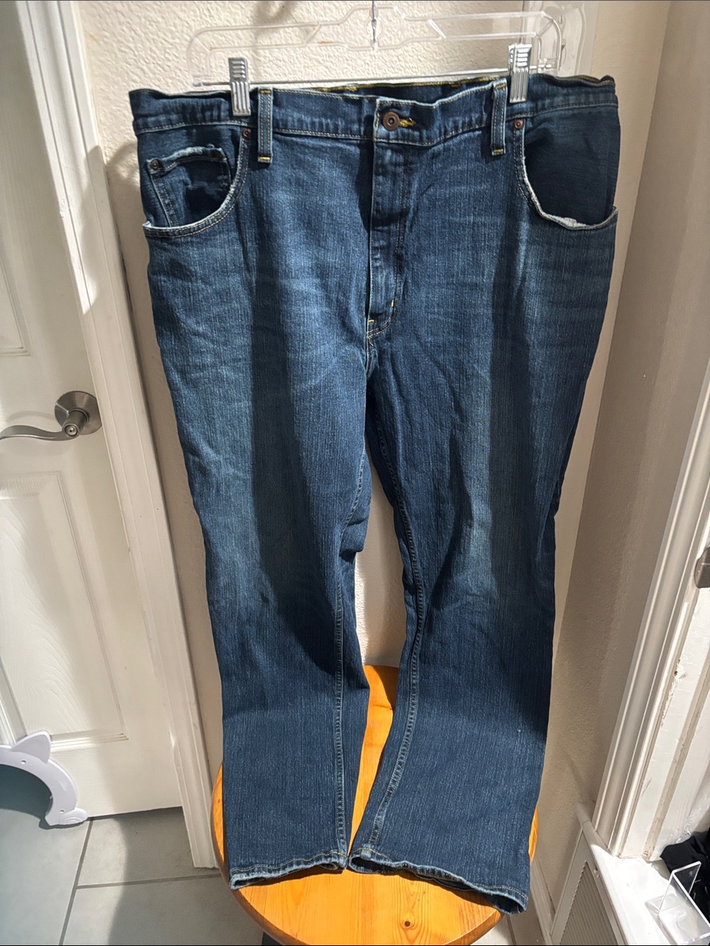 St. John’s Bay Men's Dark Blue Classic Straight Jeans 40x32